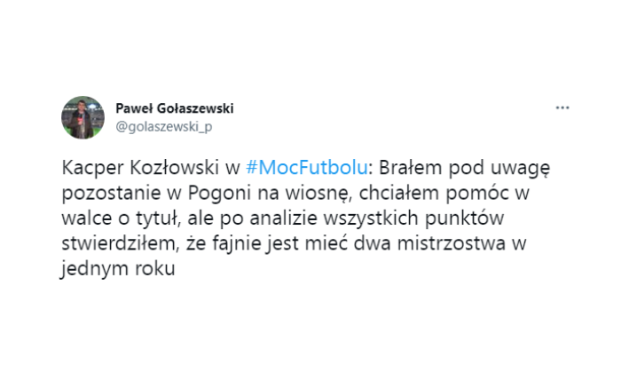 Dlatego Kozłowski NIE DOKOŃCZY sezonu w Pogoni :D